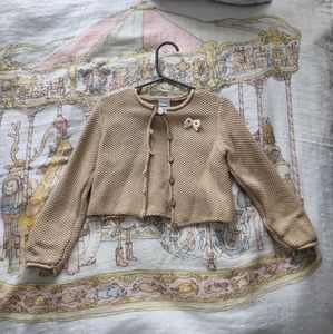Toddler Tan Knit Cardigan